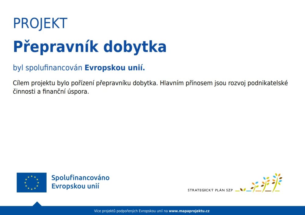 Publicita projektu Přepravník dobytka