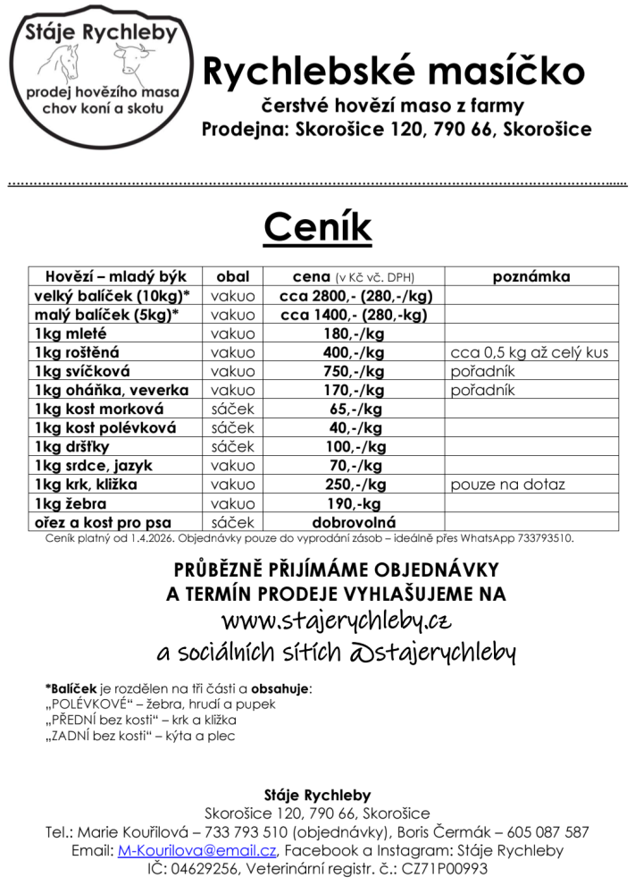 Naše hovězí Rychlebské masíčko