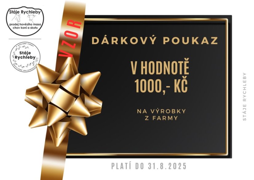Dárkový poukaz Výrobky z farmy Dárkový poukaz Výrobky z farmy
